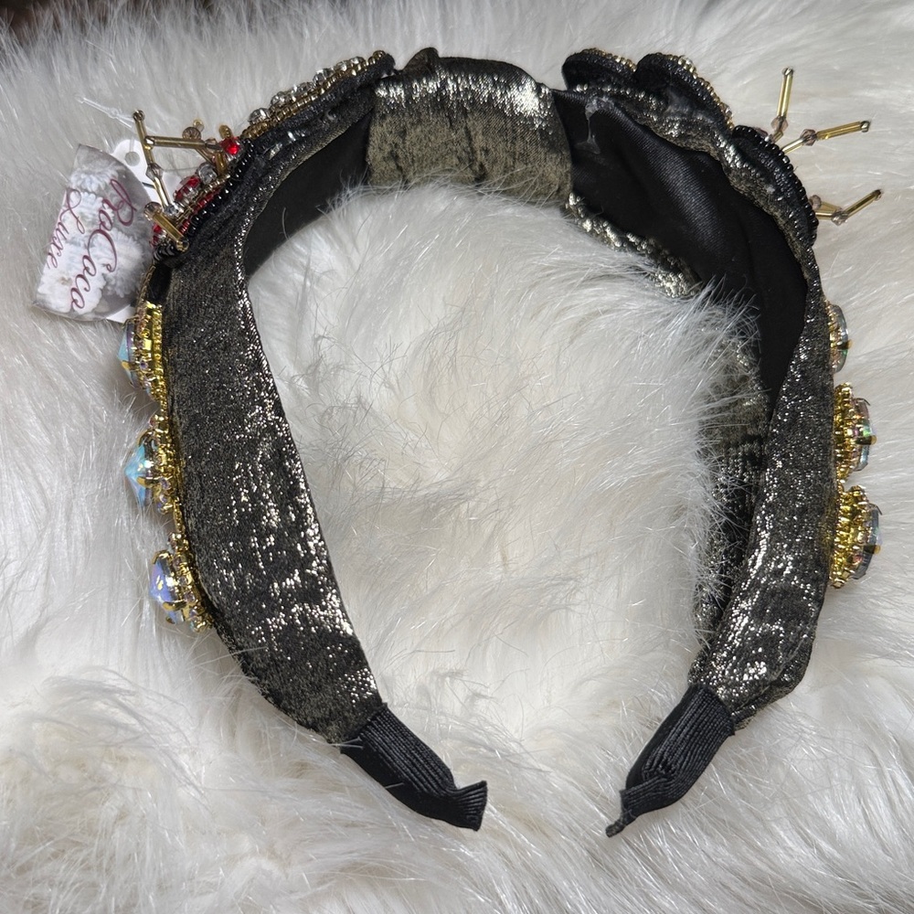 NWT headband beaded‎ butterfly butterflies crystals adornment costume party gold - Picture 9 of 17
